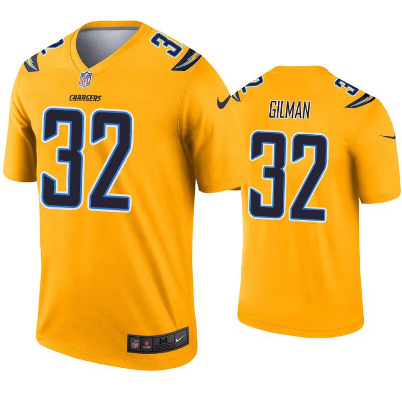 Men Los Angeles Chargers #32 Alohi Gilman Nike Gold Inverted Legend NFL Jersey